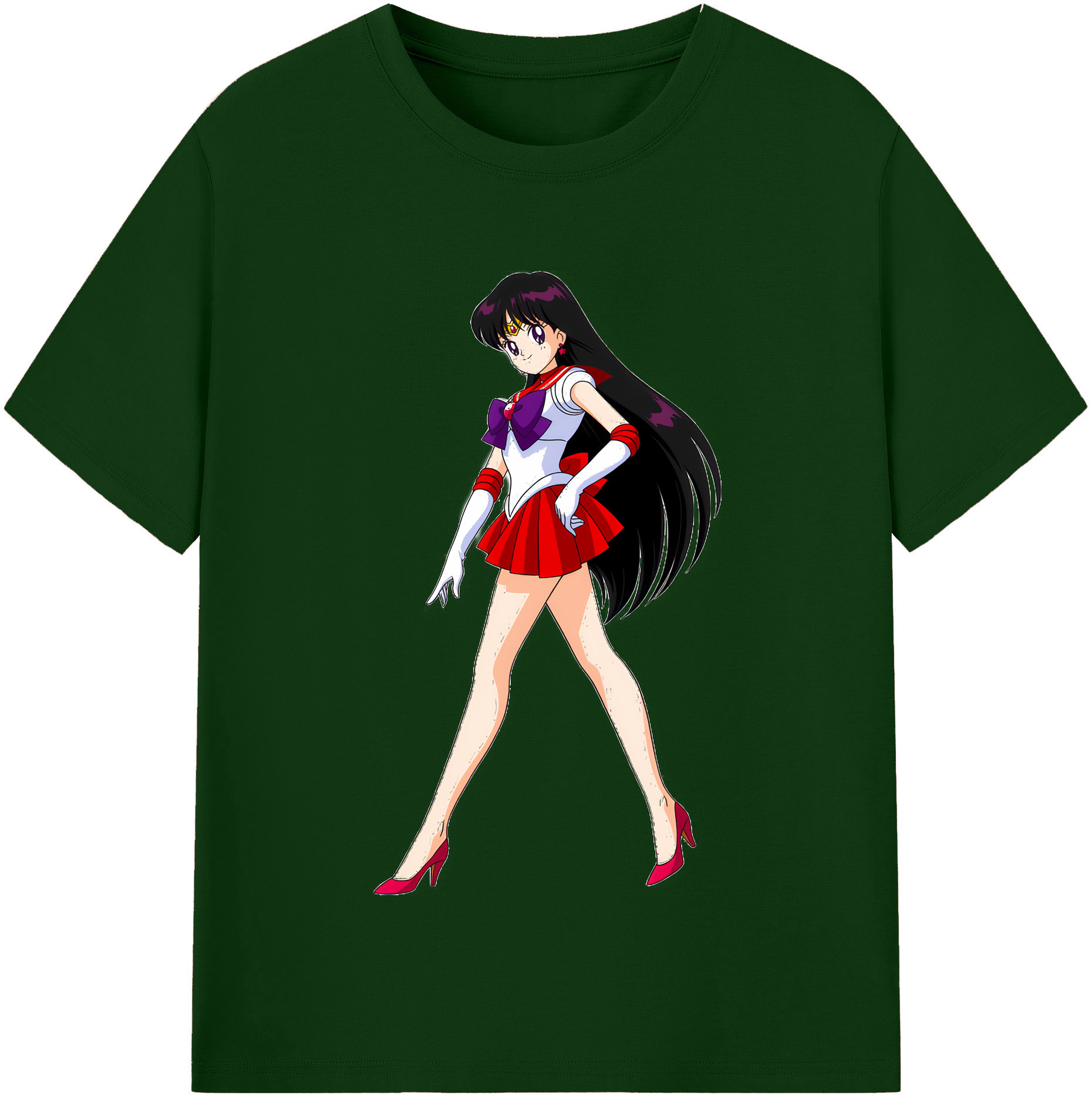 （画像用） 美少女戦士セーラームーン 火野レイ ひの レイ Sailor Moon Hino Rei （セーラーマーズ,Sailor Mars） 綿100％半袖Tシャツ（フロントプリント）